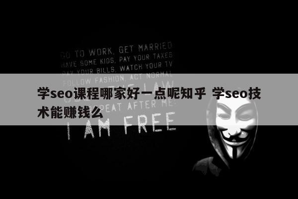 学seo课程哪家好一点呢知乎 学seo技术能赚钱么