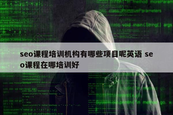 seo课程培训机构有哪些项目呢英语 seo课程在哪培训好