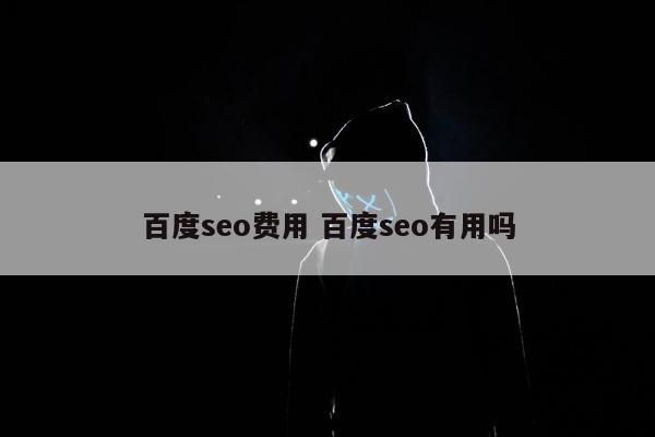 百度seo费用 百度seo有用吗
