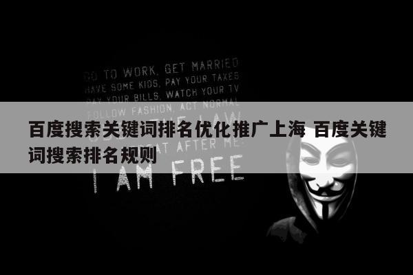 百度搜索关键词排名优化推广上海 百度关键词搜索排名规则