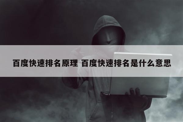 百度快速排名原理 百度快速排名是什么意思