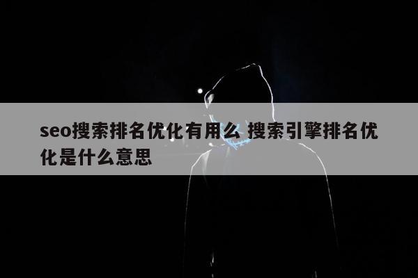 seo搜索排名优化有用么 搜索引擎排名优化是什么意思